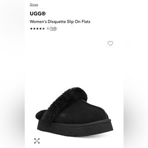 Women's Disquette Ugg slip on   Size 8 women black
